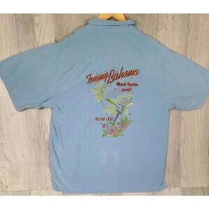 Rare LTD ED Tommy Bahama Embroidered "Black Marlin" Lounge Silk Camp Shirt L #7